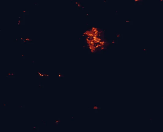 Satellite night-light map around Namadgi National Park
