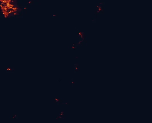 Satellite night-light map of the 100 km around Eurobodalla National Park, with Canberra and Batemans Bay marked
