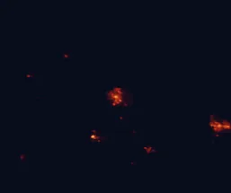 Satellite night-light map of the 50 km around Orange, with Bathurst, Kelso and Blayney marked