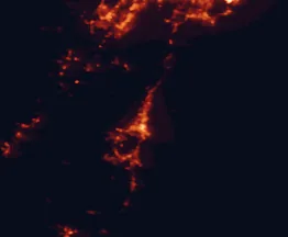 Satellite night-light map of the 50 km around Wollongong, with Campbelltown, Albion Park Rail and Barrack Heights marked