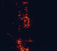 Satellite night-light map of the 50 km around Caloundra, with Sunshine Coast, Narangba and Alexandra Headland marked
