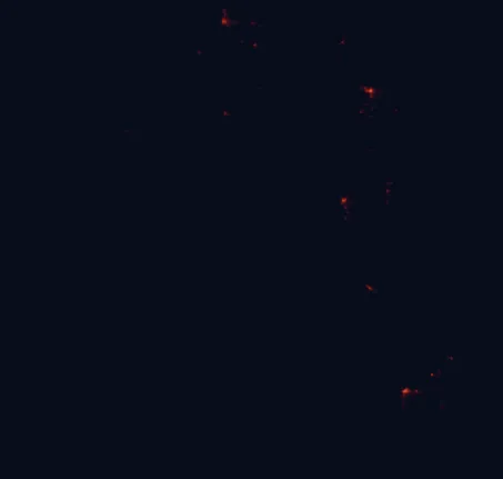 Satellite night-light map around Girringun National Park