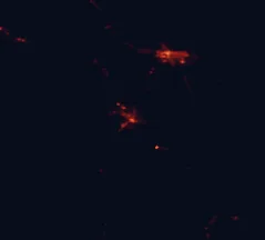 Satellite night-light map of the 50 km around Maryborough, with Hervey Bay, Urraween and Point Vernon marked