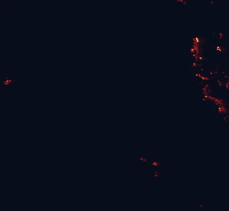 Satellite night-light map around Mazeppa National Park