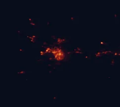 Satellite night-light map of the 50 km around Toowoomba, with Westbrook, Gatton and Oakey marked
