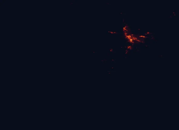 Satellite night-light map around Hartz Mountains National Park