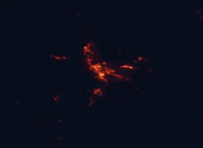 Satellite night-light map of the 50 km around Hobart, with New Norfolk and Margate marked