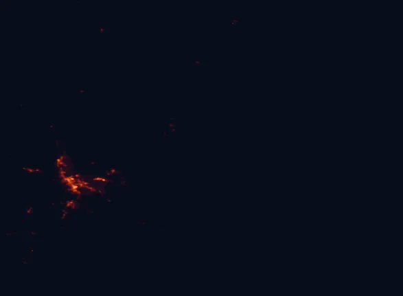 Satellite night-light map around Maria Island National Park