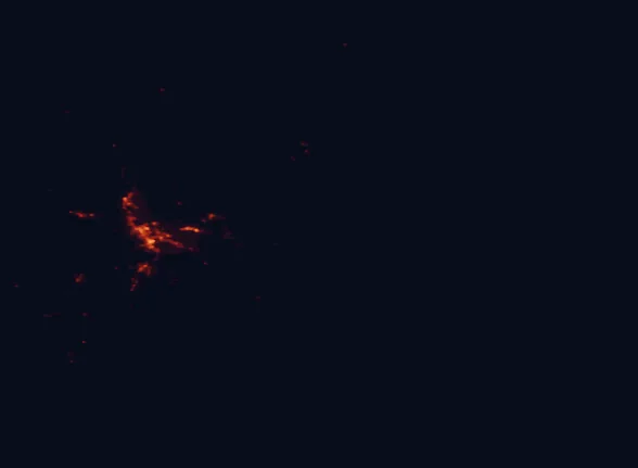Satellite night-light map around Tasman National Park