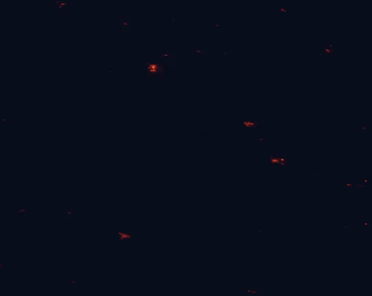 Satellite night-light map of the 100 km around Grampians (Gariwerd) National Park, with Horsham, Ararat and Hamilton marked
