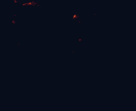 Satellite night-light map of the 100 km around Warren National Park, with Busselton and West Busselton marked