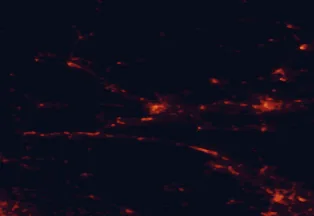 Satellite night-light map of the 50 km around Villach, with Klagenfurt am Wörthersee, Kranj and Finkenstein am Faaker See marked