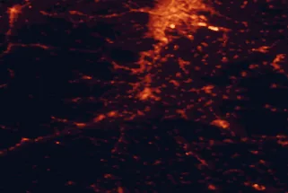 Satellite night-light map of the 50 km around Wiener Neustadt, with Vienna, Sopron and Baden marked
