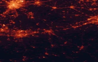 Satellite night-light map of the 50 km around Namur, with Brussels, Charleroi and Anderlecht marked