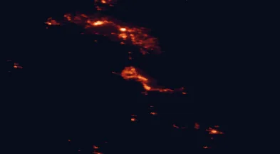 Satellite night-light map around Fort McMurray