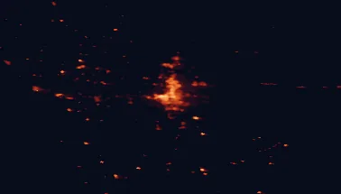 Satellite night-light map around Grande Prairie