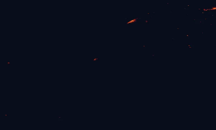 Satellite night-light map around Jasper National Park