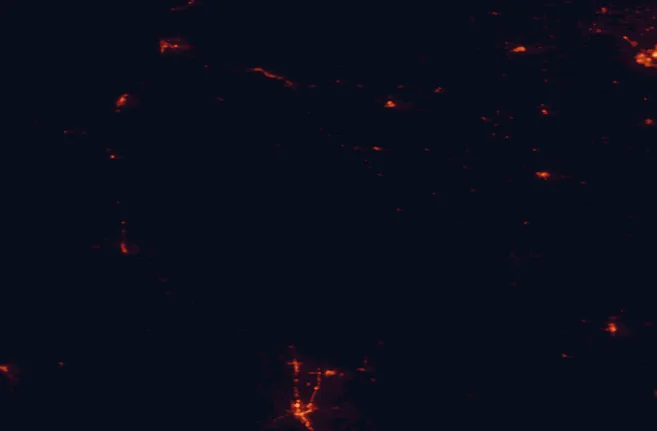 Satellite night-light map around Akamina-Kishinena Provincial Park