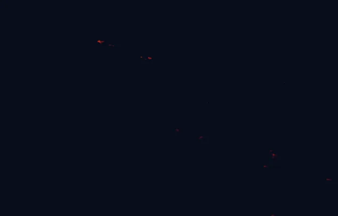 Satellite night-light map around Artlish Caves Provincial Park