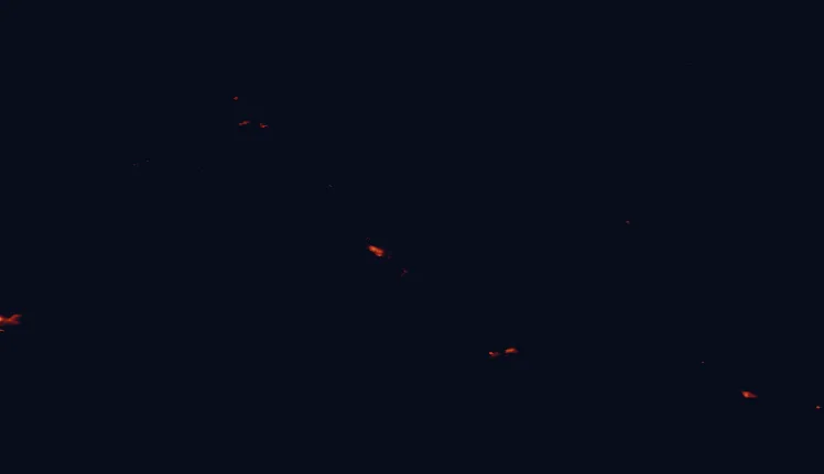 Satellite night-light map around Driftwood Canyon Provincial Park
