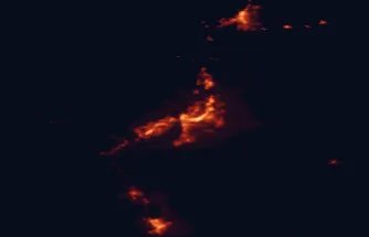 Satellite night-light map of the 50 km around Kelowna, with West Kelowna, Vernon and Lake Country marked