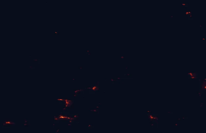 Satellite night-light map of the 100 km around Kokanee Glacier Provincial Park, with Nelson and Castlegar marked