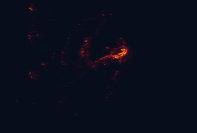 Satellite night-light map of the 100 km around Butter Pot Provincial Park, with St. John's, Conception Bay South and Paradise marked
