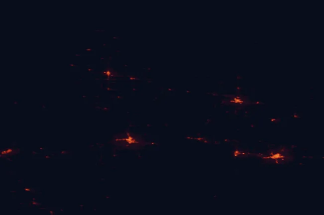 Satellite night-light map of the 100 km around Aiguebelle National Park, with Rouyn-Noranda, Amos and Val-d'Or marked