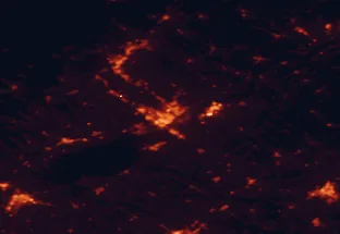 Satellite night-light map of the 50 km around Trois-Rivières, with Shawinigan, Sorel-Tracy and Bécancour marked