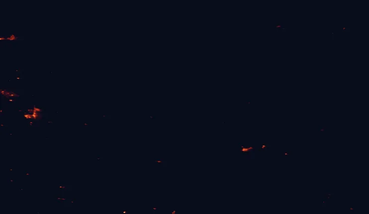 Satellite night-light map around Meadow Lake Provincial Park