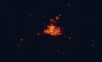 Satellite night-light map of the 50 km around Saskatoon, with Martensville and Warman marked