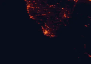 Satellite night-light map of the 50 km around Pula, with Rovinj, Poreč and Vodnjan marked