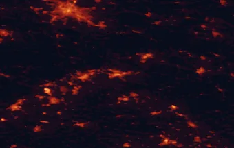 Satellite night-light map of the 50 km around Ústí nad Labem, with Dresden, Teplice and Děčín marked