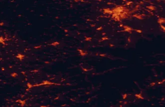 Satellite night-light map of the 50 km around Valašské Meziříčí, with Ostrava, Zlín and Havířov marked