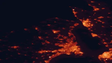 Satellite night-light map of the 50 km around Hillerød, with Copenhagen, Malmö and Helsingborg marked