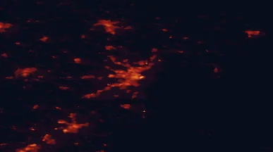Satellite night-light map of the 50 km around Aarhus, with Viby, Randers and Horsens marked