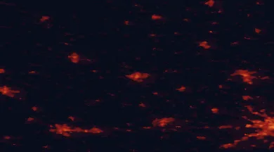 Satellite night-light map of the 50 km around Viborg, with Randers, Silkeborg and Herning marked