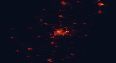 Satellite night-light map of the 50 km around Aalborg, with Hjørring, Svenstrup and Brønderslev marked