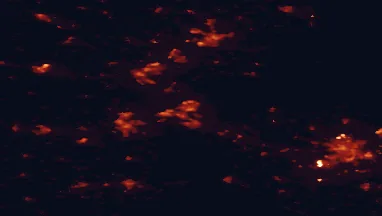 Satellite night-light map of the 50 km around Fredericia, with Odense, Kolding and Vejle marked
