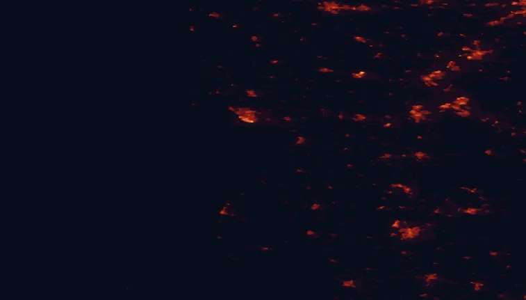 Satellite night-light map of the 100 km around Mandø, with Esbjerg, Flensburg and Kolding marked