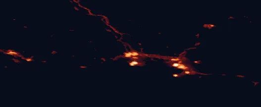 Satellite night-light map of the 50 km around Tornio, with Kemi, Keminmaa and Kalix marked