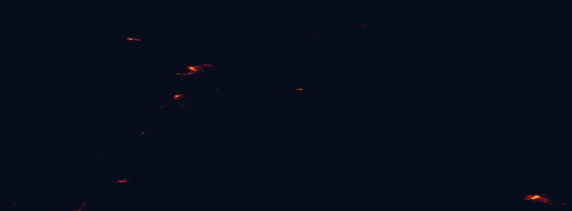 Satellite night-light map around Urho Kekkonen National Park