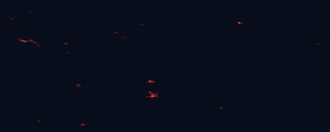 Satellite night-light map around Oulanka National Park