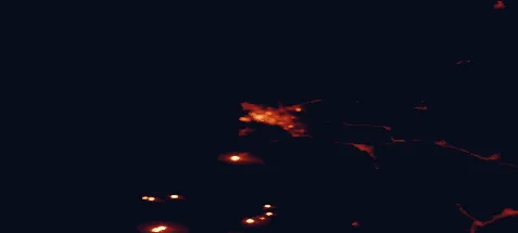 Satellite night-light map of the 50 km around Vaasa, with Laihia, Malax and Vörå marked