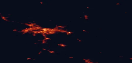 Satellite night-light map of the 50 km around Kangasala, with Tampere, Ylöjärvi and Nokia marked