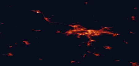 Satellite night-light map of the 50 km around Nokia, with Tampere, Ylöjärvi and Pirkkala marked