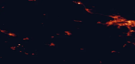 Satellite night-light map of the 50 km around Sastamala, with Tampere, Nokia and Ylöjärvi marked