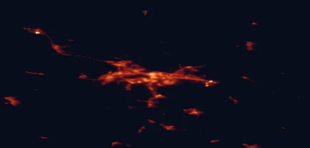 Satellite night-light map of the 50 km around Tampere, with Ylöjärvi, Nokia and Kangasala marked