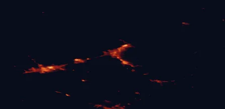 Satellite night-light map of the 50 km around Imatra, with Lappeenranta, Svetogorsk and Joutseno marked