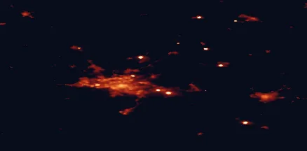 Satellite night-light map of the 50 km around Lieto, with Turku, Kaarina and Salo marked